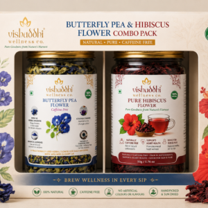 Vishuddhi Wellness Co. Butterfly Pea Flower Herbal Infusion (50g) + Hibiscus Flower(50g) Combo