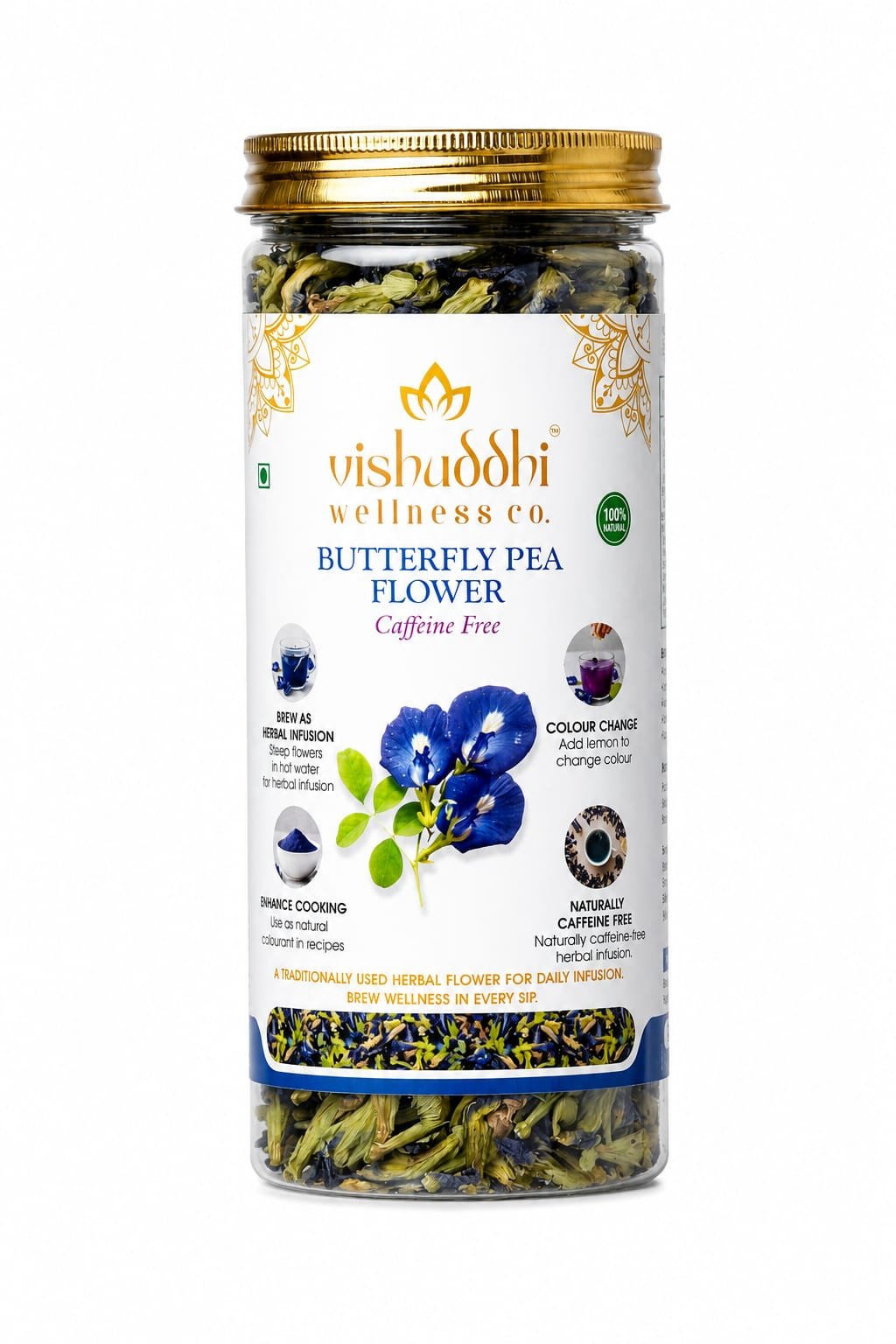 Vishuddhi Wellness Co. Butterfly Pea Flower Herbal Infusion