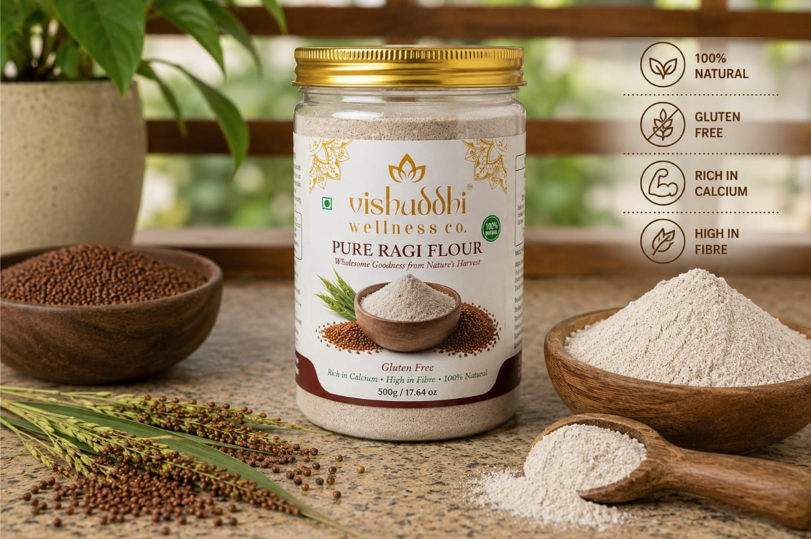 Vishuddhi Wellness Co. Ragi Powder (Finger Millet Flour) 500g - Image 3