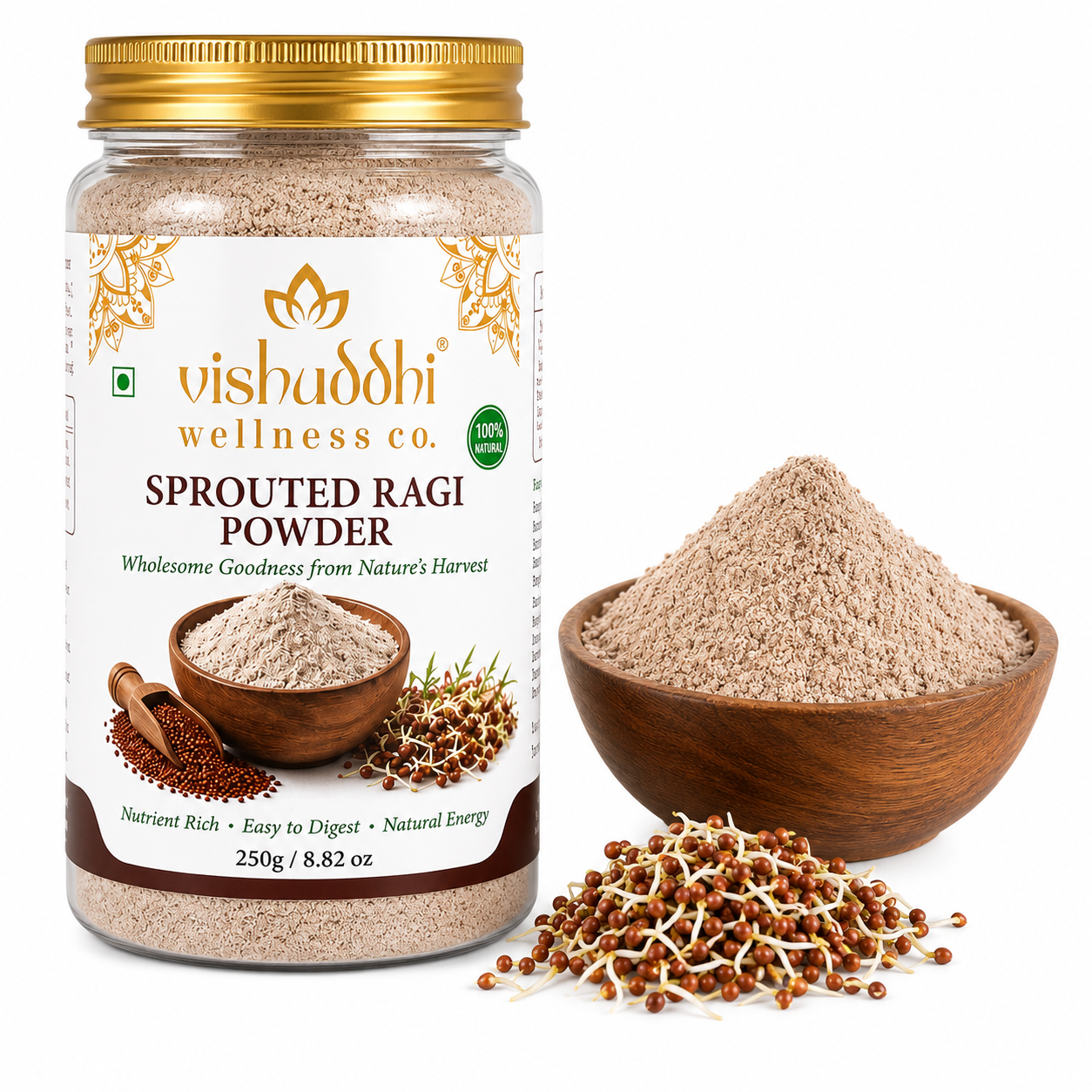 Vishuddhi Wellness Co. Sprouted Ragi Powder